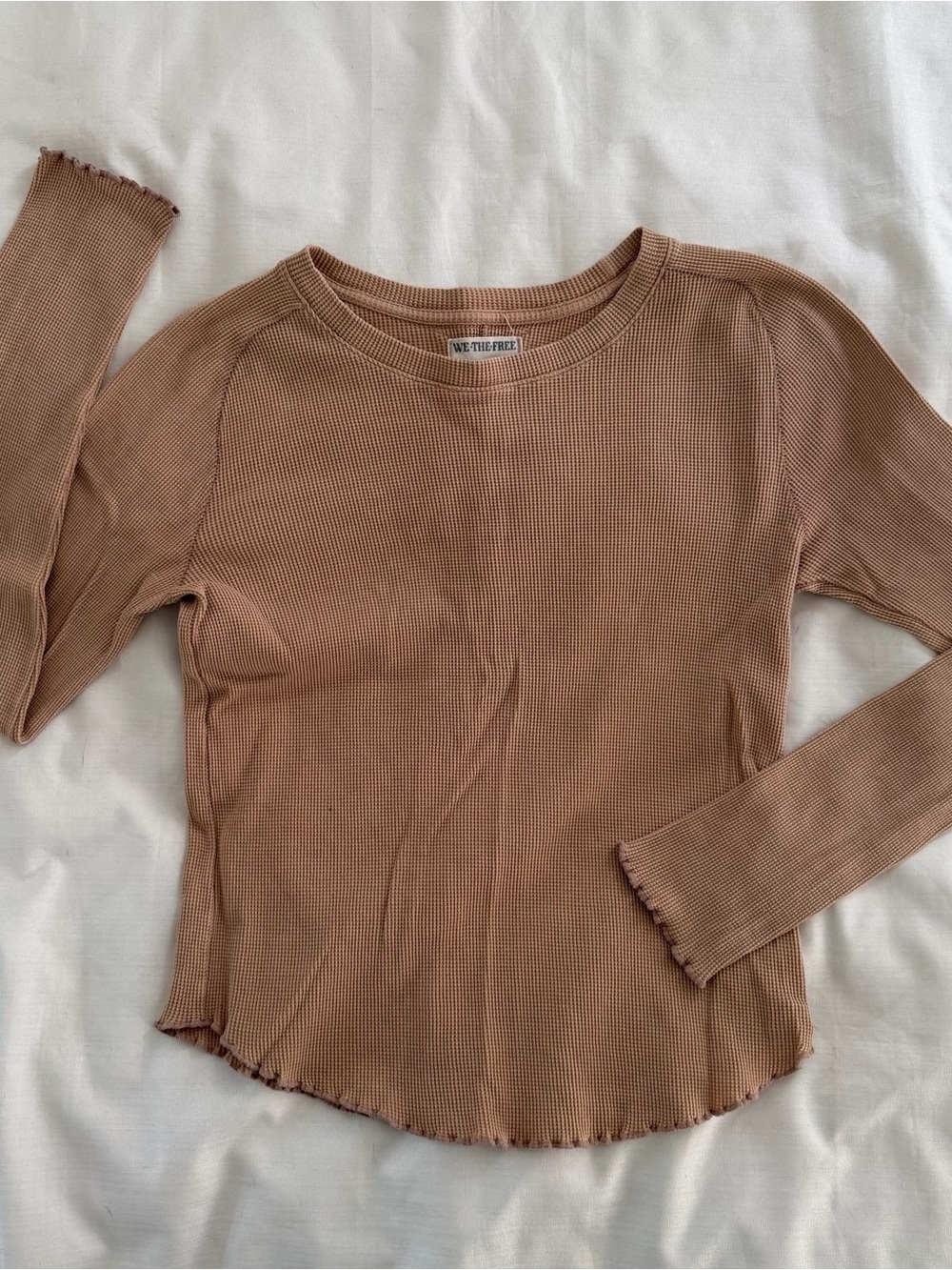 We the free waffleknit longsleeve with lattice edge size women’s large